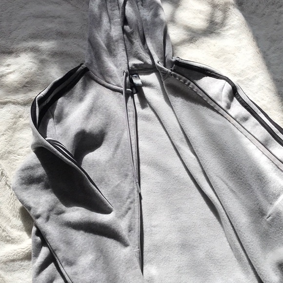 Adidas zip up gray hoodie Medium - Picture 3 of 5